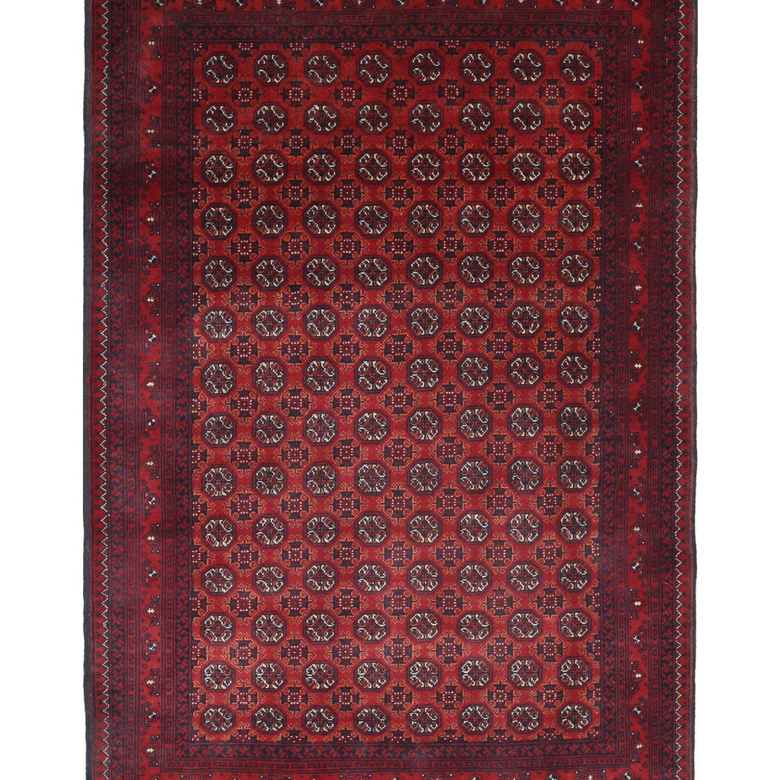 Alfombra de lana Khamyab afgana anudada a mano - 3'3'' x 4'10''