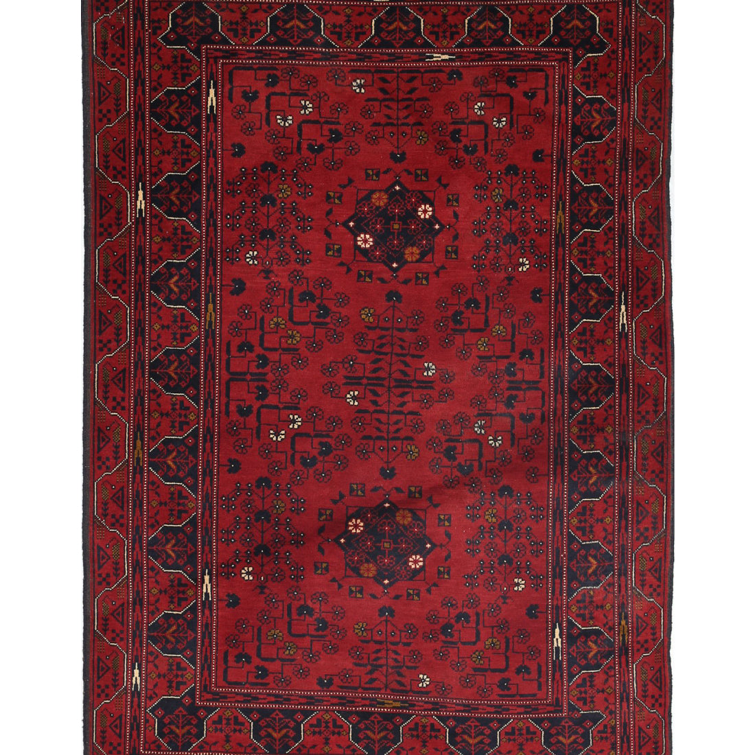 Hand Knotted Afghan Khamyab Wool Rug - 3'0'' x 4'8''