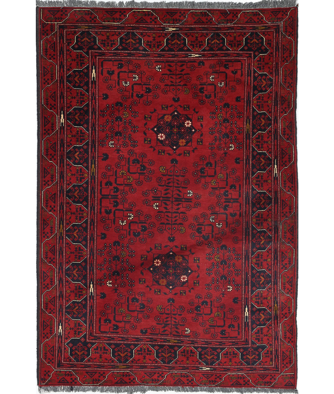 Hand Knotted Afghan Khamyab Wool Rug - 3'0'' x 4'8''