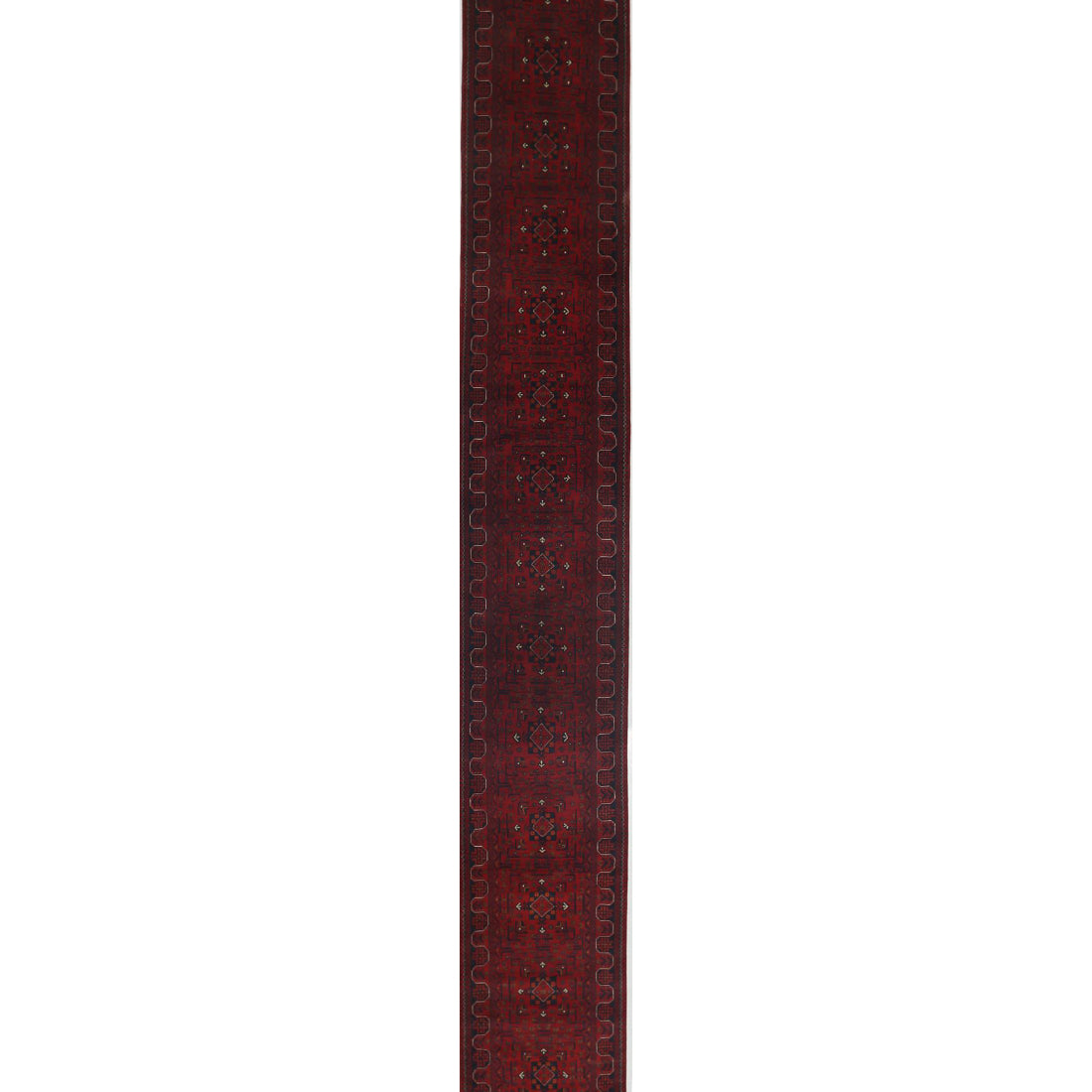 Hand Knotted Afghan Khamyab Wool Rug - 2'8'' x 25'4''