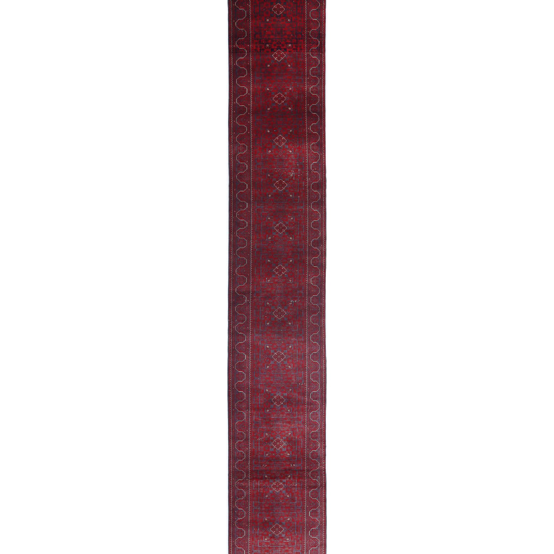 Alfombra de lana Khamyab afgana anudada a mano - 2'8'' x 22'5''