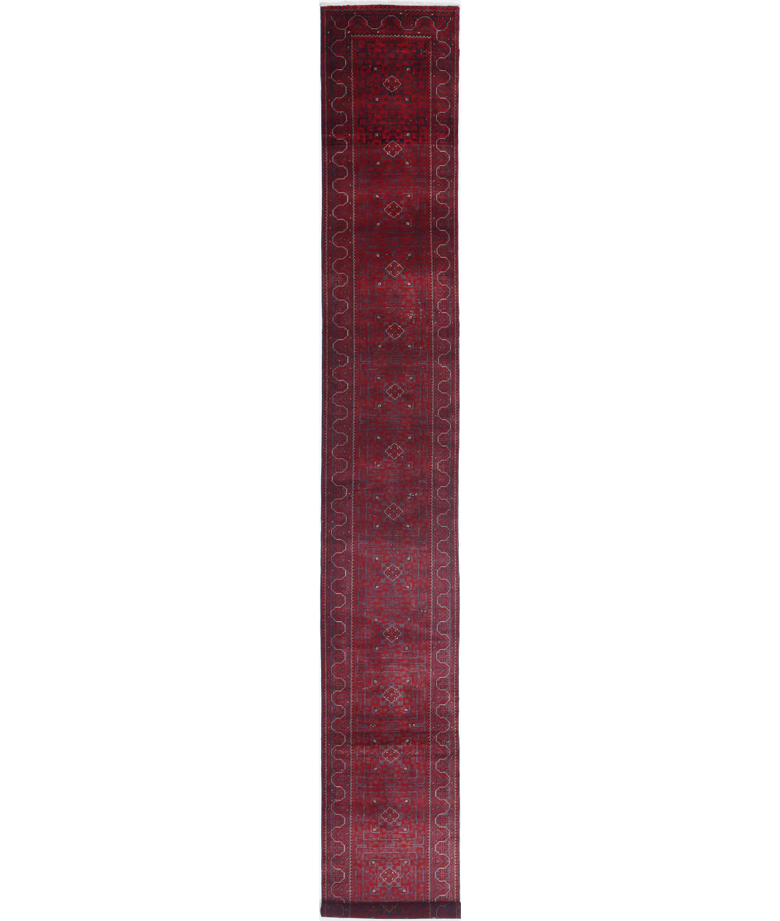 Alfombra de lana Khamyab afgana anudada a mano - 2'8'' x 22'5''