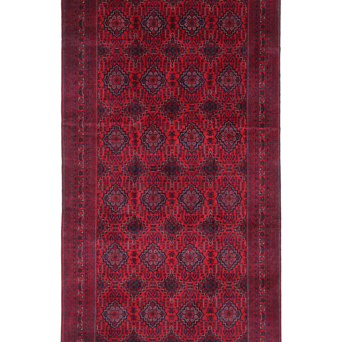 Hand Knotted Afghan Khamyab Wool Rug - 9'11'' x 18'10''