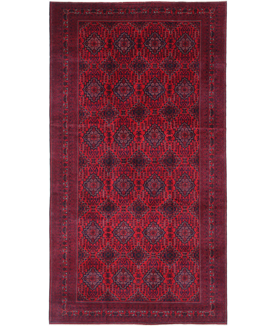 Hand Knotted Afghan Khamyab Wool Rug - 9'11'' x 18'10''
