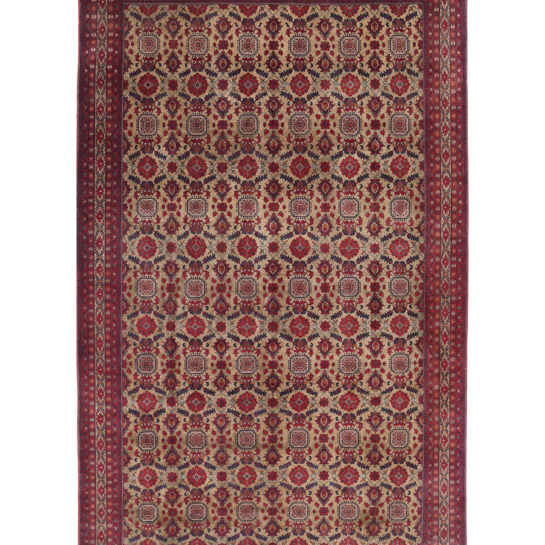 Hand Knotted Afghan Khamyab Wool Rug - 9'6'' x 15'7''