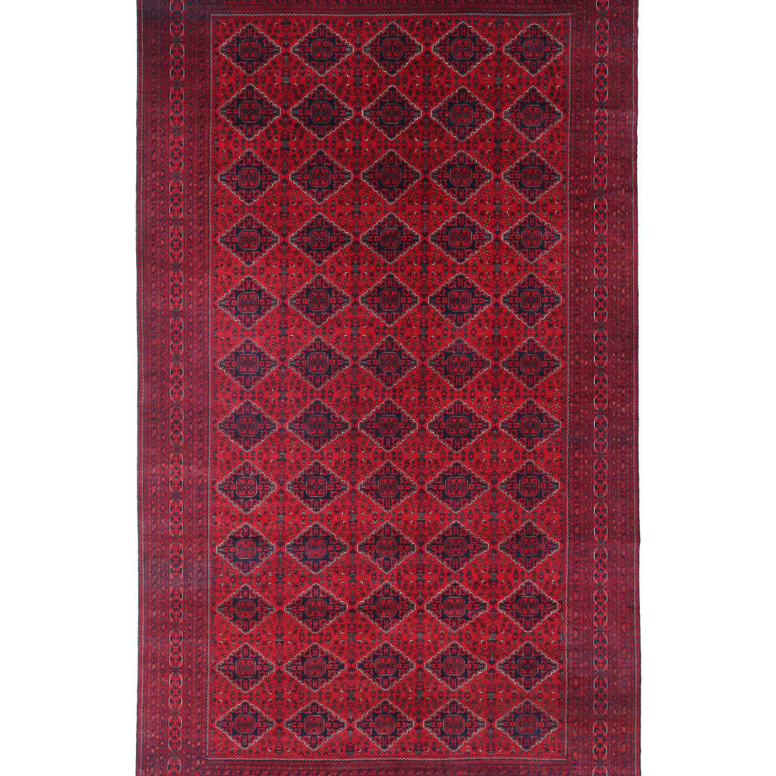 Hand Knotted Afghan Khamyab Wool Rug - 9'8'' x 18'6''