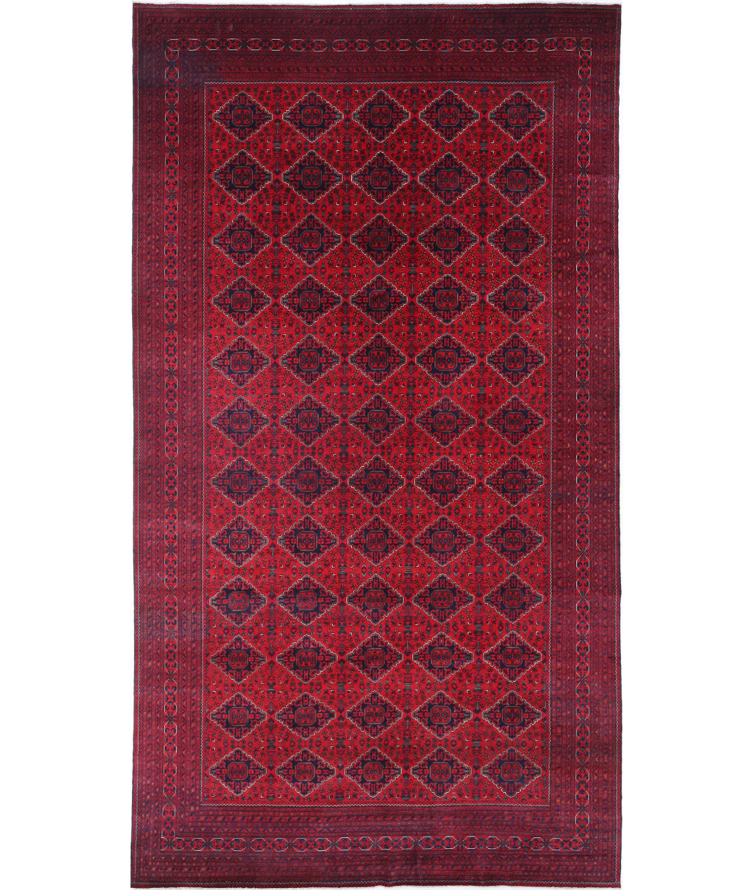 Hand Knotted Afghan Khamyab Wool Rug - 9'8'' x 18'6''