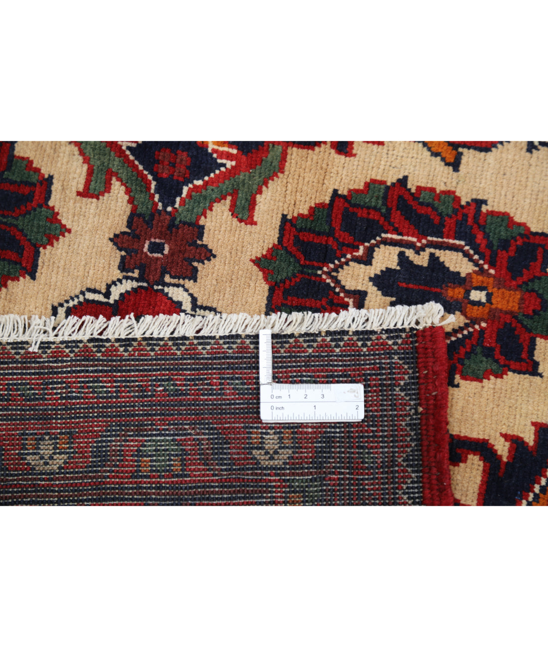 Hand Knotted Afghan Khamyab Wool Rug - 13'0'' x 18'11'' 13'0'' x 18'11'' (390 X 568) / Beige / Red