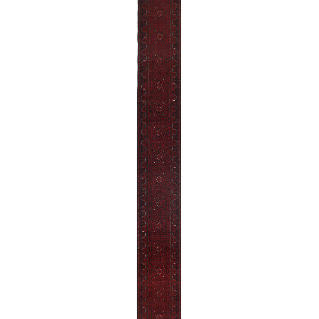 Hand Knotted Afghan Khamyab Wool Rug - 2'7'' x 31'4''