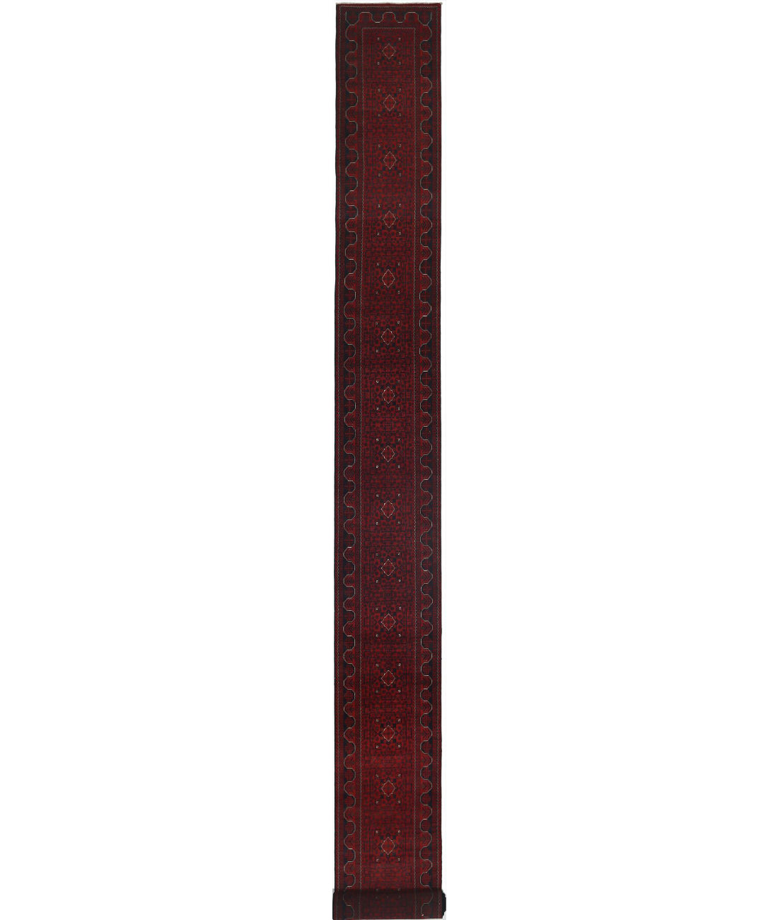 Hand Knotted Afghan Khamyab Wool Rug - 2'7'' x 31'4''