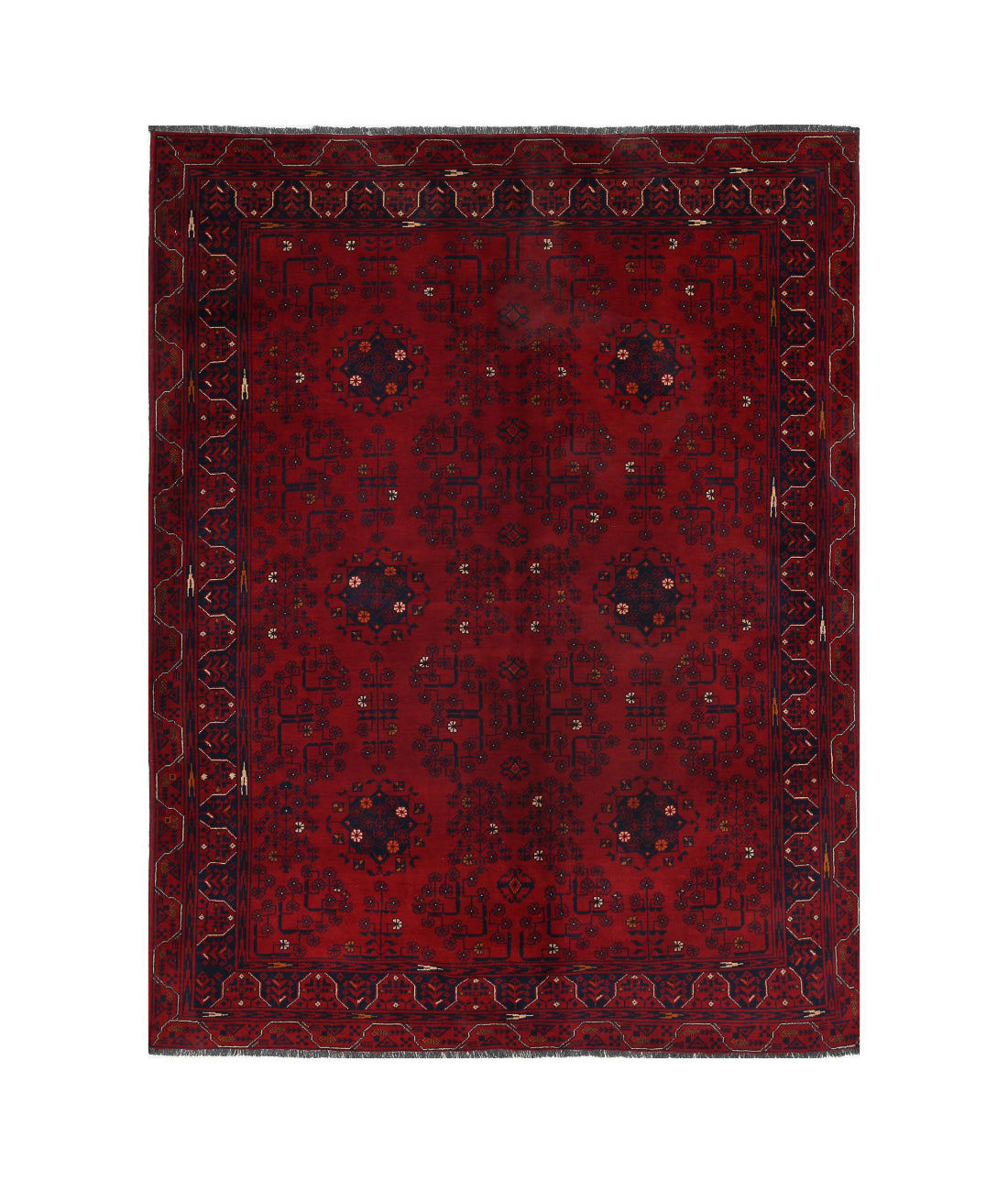 Hand Knotted Afghan Khamyab Wool Rug - 4'10'' x 6'4''