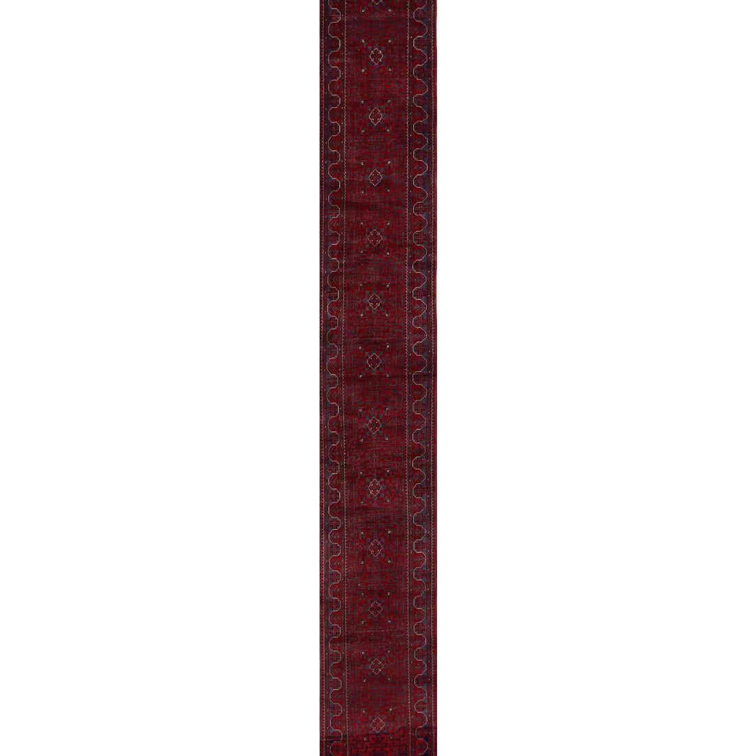 Hand Knotted Afghan Khamyab Wool Rug - 2'7'' x 24'7''