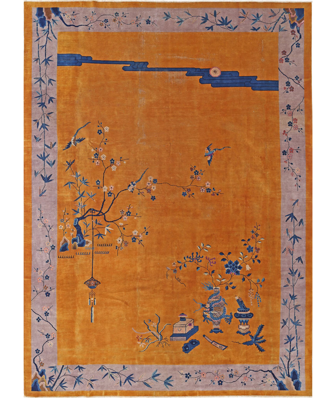 Hand Knotted Antique Nickel Wool Rug - 9'10'' x 13'2''