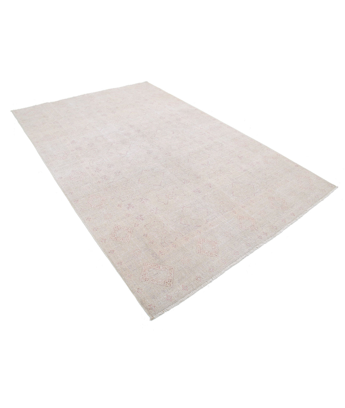 Hand Knotted Ariana Haji Jalili Wool Rug - 5'10'' x 8'1'' 5'10'' x 8'1'' (175 X 243) / Ivory / Pink
