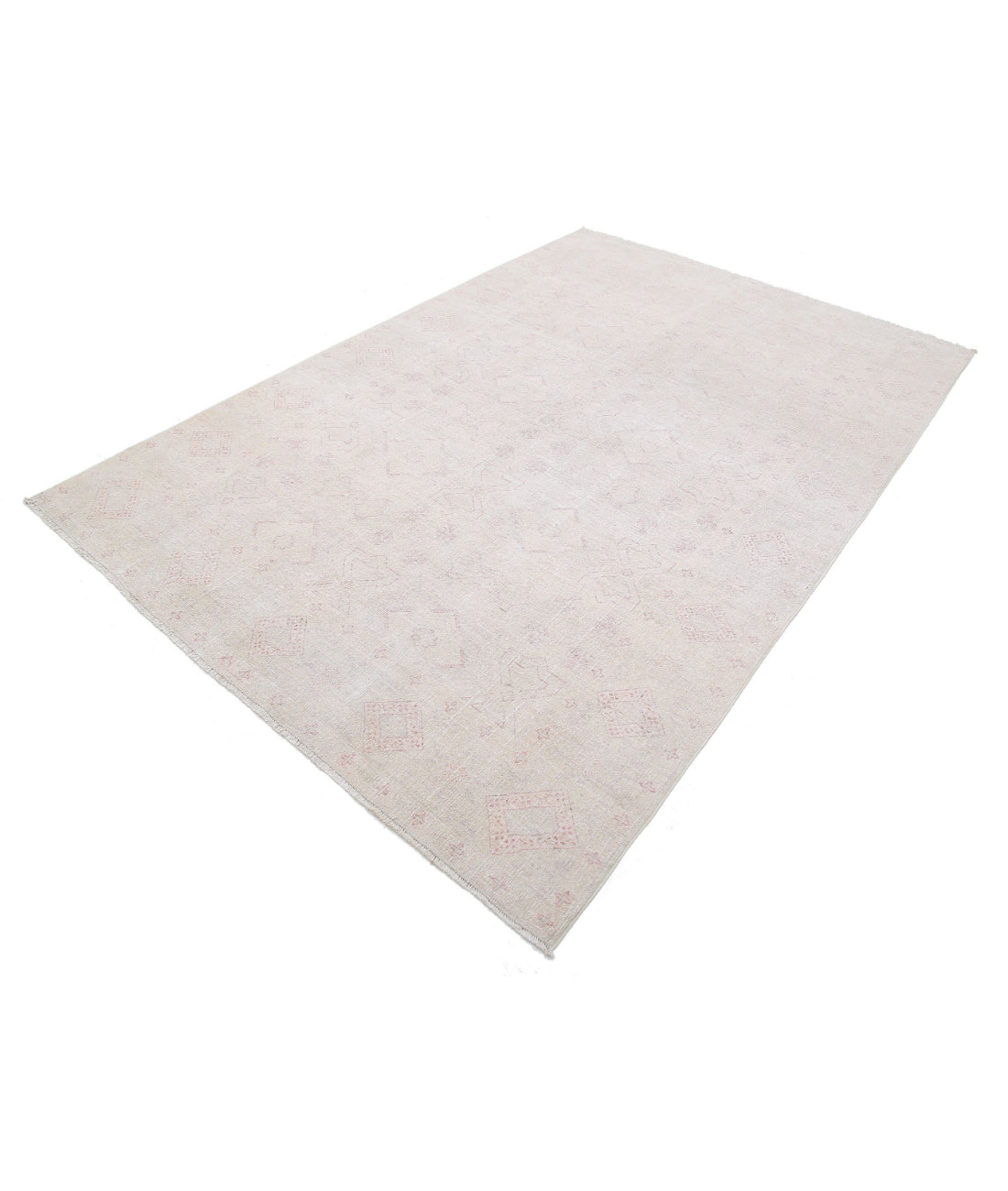 Hand Knotted Ariana Haji Jalili Wool Rug - 5'10'' x 8'1'' 5'10'' x 8'1'' (175 X 243) / Ivory / Pink