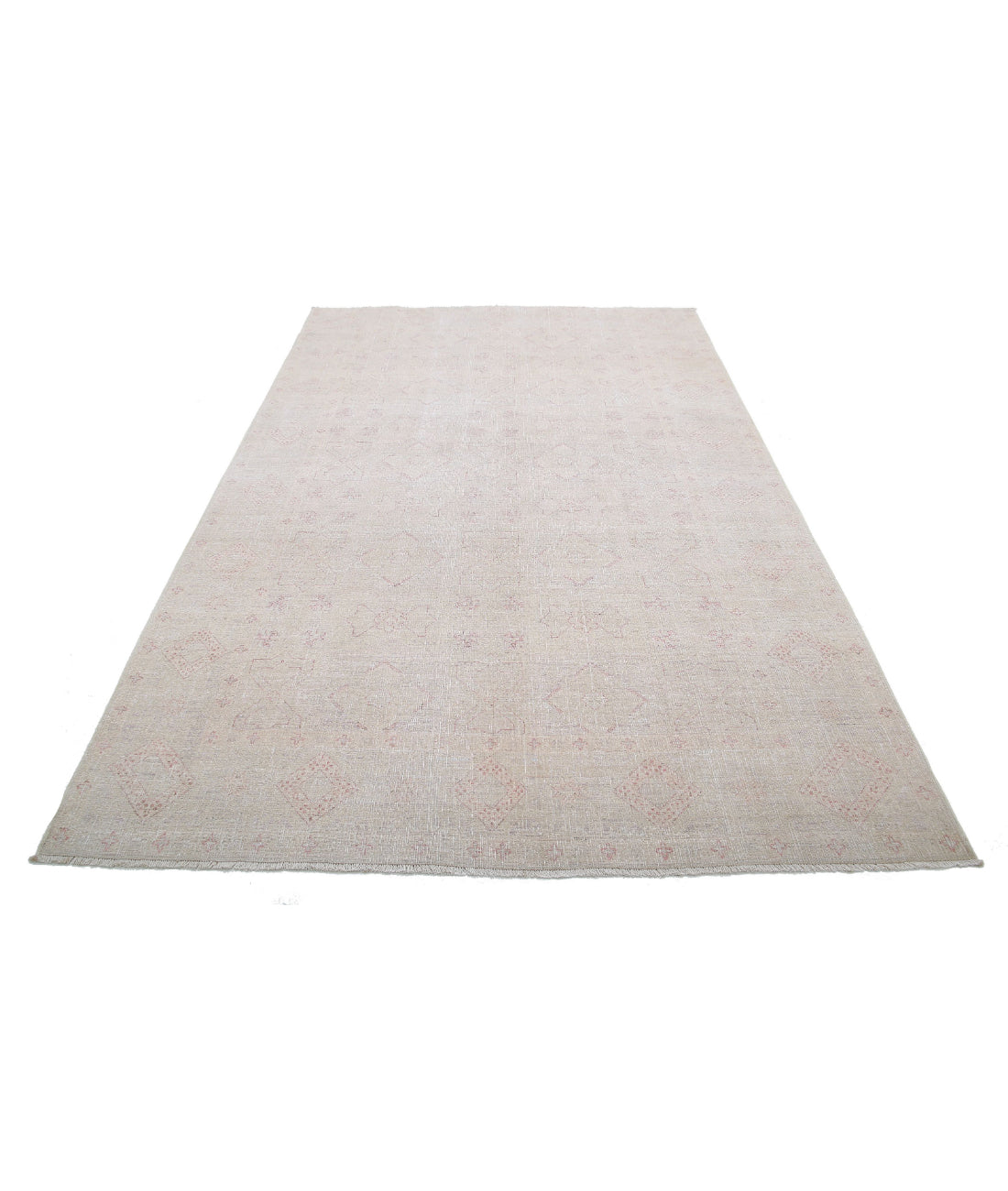 Hand Knotted Ariana Haji Jalili Wool Rug - 5'10'' x 8'1'' 5'10'' x 8'1'' (175 X 243) / Ivory / Pink