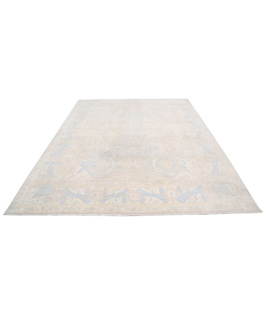 Hand Knotted Ariana Haji Jalili Wool Rug - 7'11'' x 10'0'' 7'11'' x 10'0'' (238 X 300) / Ivory / Blue