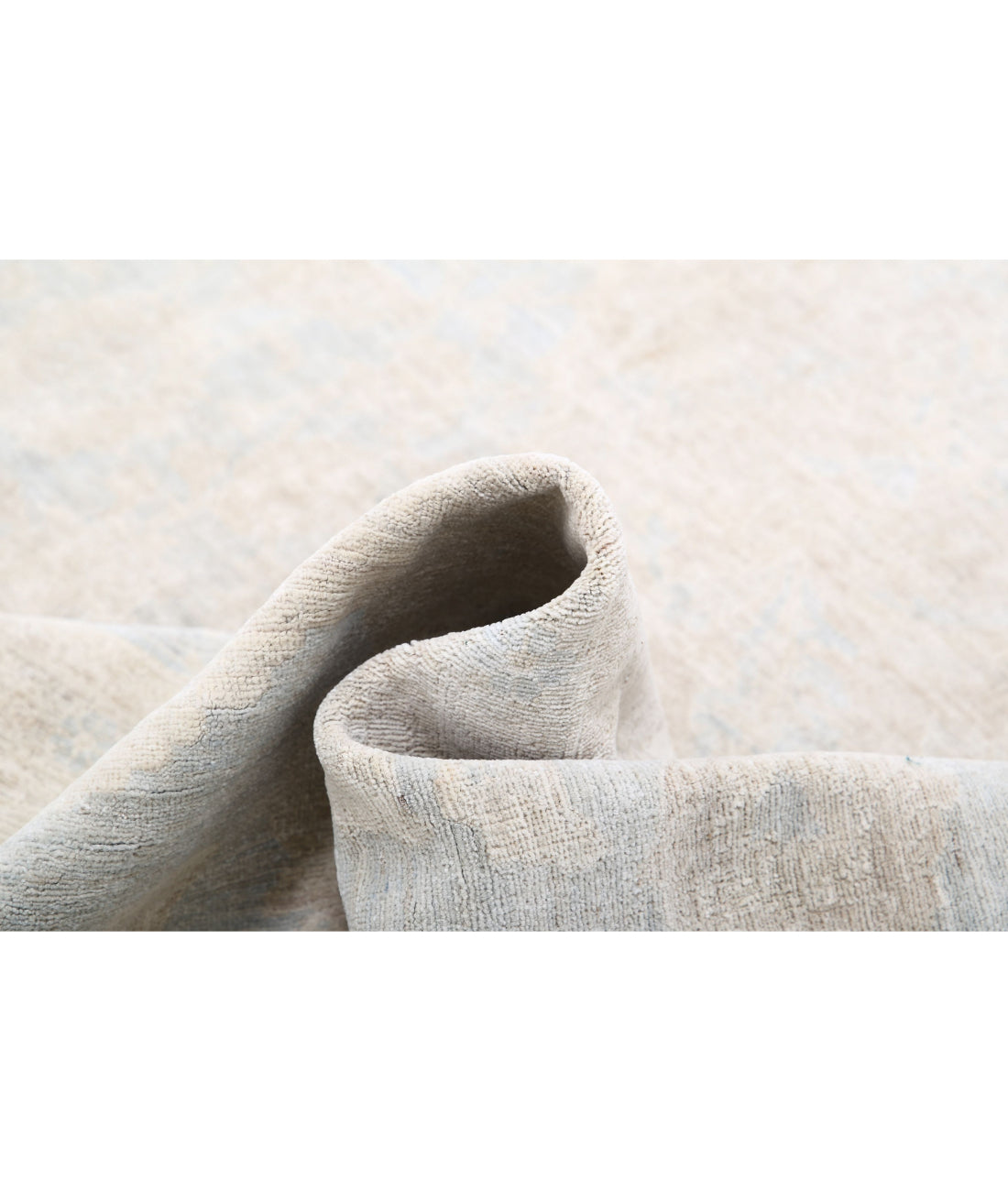 Hand Knotted Ariana Haji Jalili Wool Rug - 7'11'' x 10'0'' 7'11'' x 10'0'' (238 X 300) / Ivory / Blue