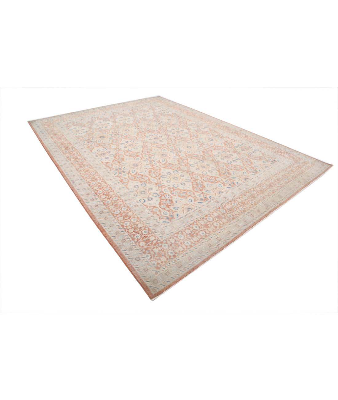 Hand Knotted Fine Ariana Tabriz Wool Rug - 9'1'' x 12'4'' 9'1'' x 12'4'' (273 X 370) / Rust / Rust
