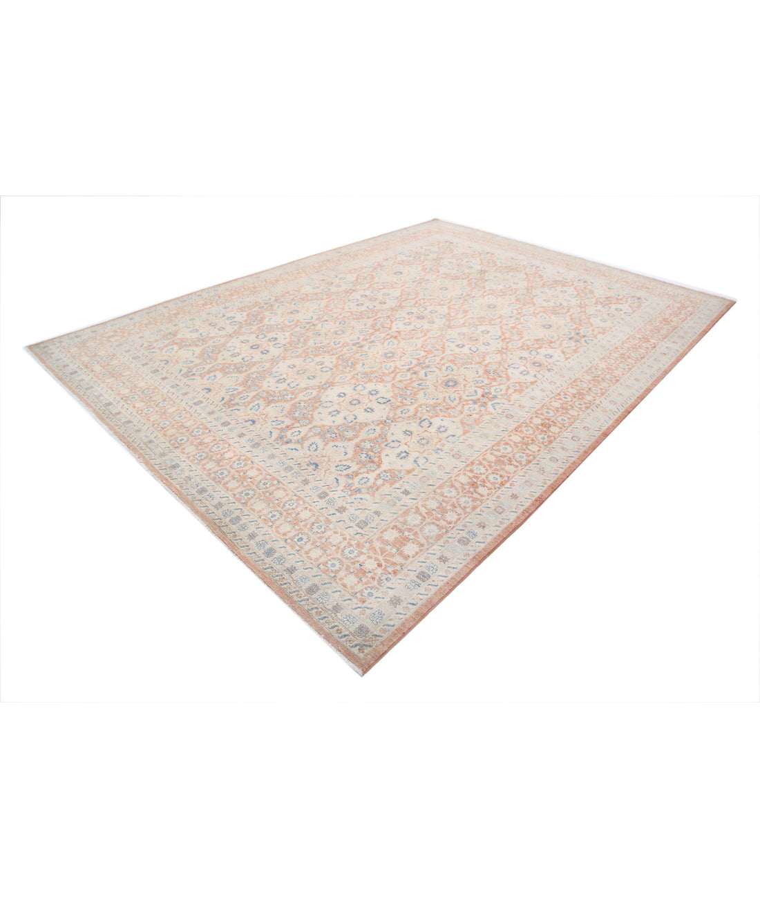 Hand Knotted Fine Ariana Tabriz Wool Rug - 9'1'' x 12'4'' 9'1'' x 12'4'' (273 X 370) / Rust / Rust