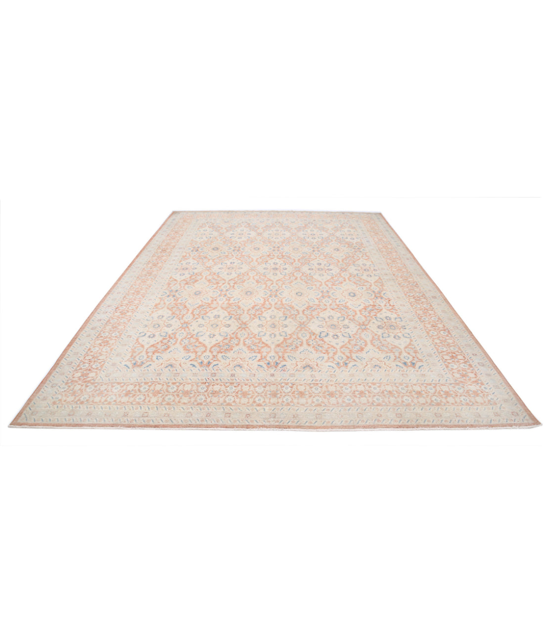 Hand Knotted Fine Ariana Tabriz Wool Rug - 9'1'' x 12'4'' 9'1'' x 12'4'' (273 X 370) / Rust / Rust