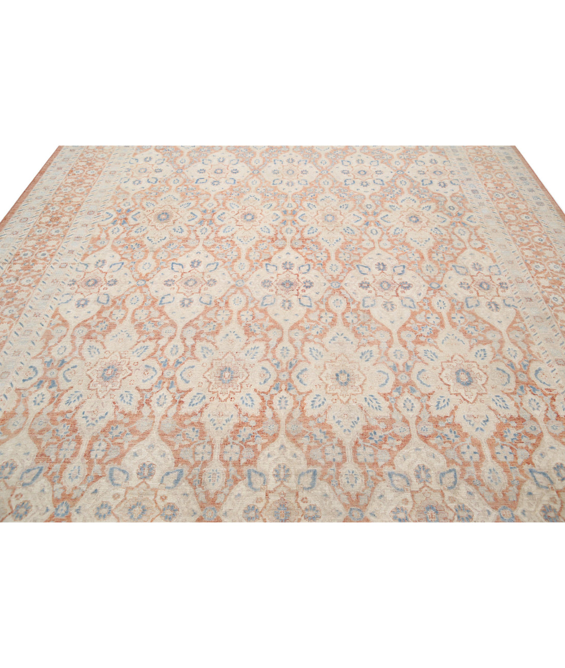 Hand Knotted Fine Ariana Tabriz Wool Rug - 9'1'' x 12'4'' 9'1'' x 12'4'' (273 X 370) / Rust / Rust