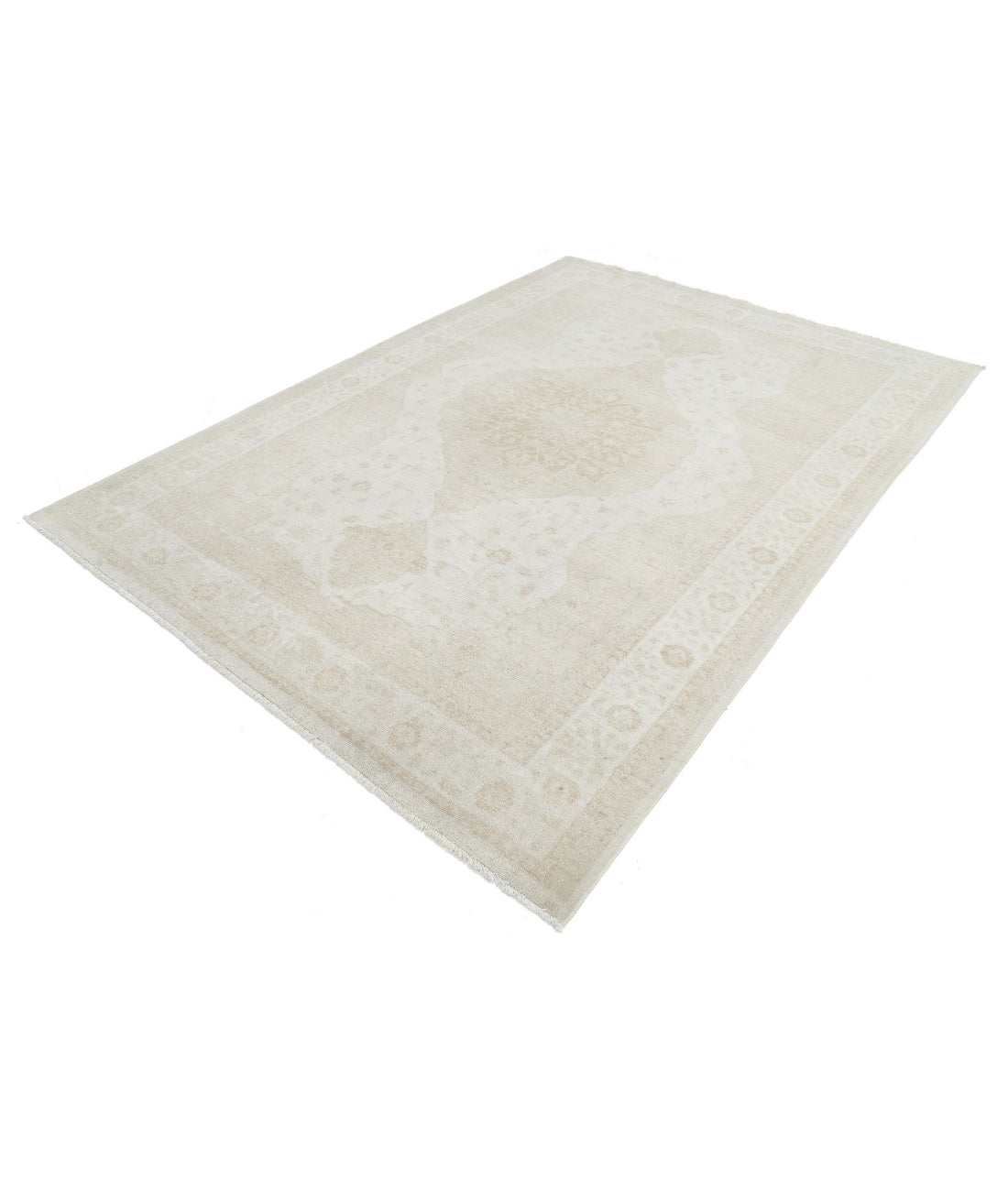 Hand Knotted Ariana Haji Jalili Wool Rug - 6'6'' x 9'6'' 6'6'' x 9'6'' (195 X 285) / Ivory / Ivory
