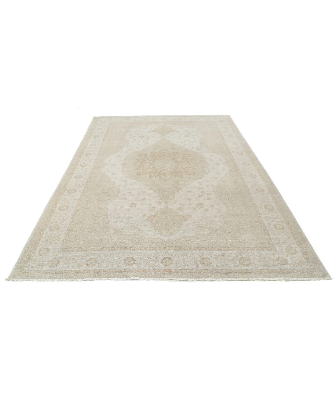 Hand Knotted Ariana Haji Jalili Wool Rug - 6'6'' x 9'6'' 6'6'' x 9'6'' (195 X 285) / Ivory / Ivory