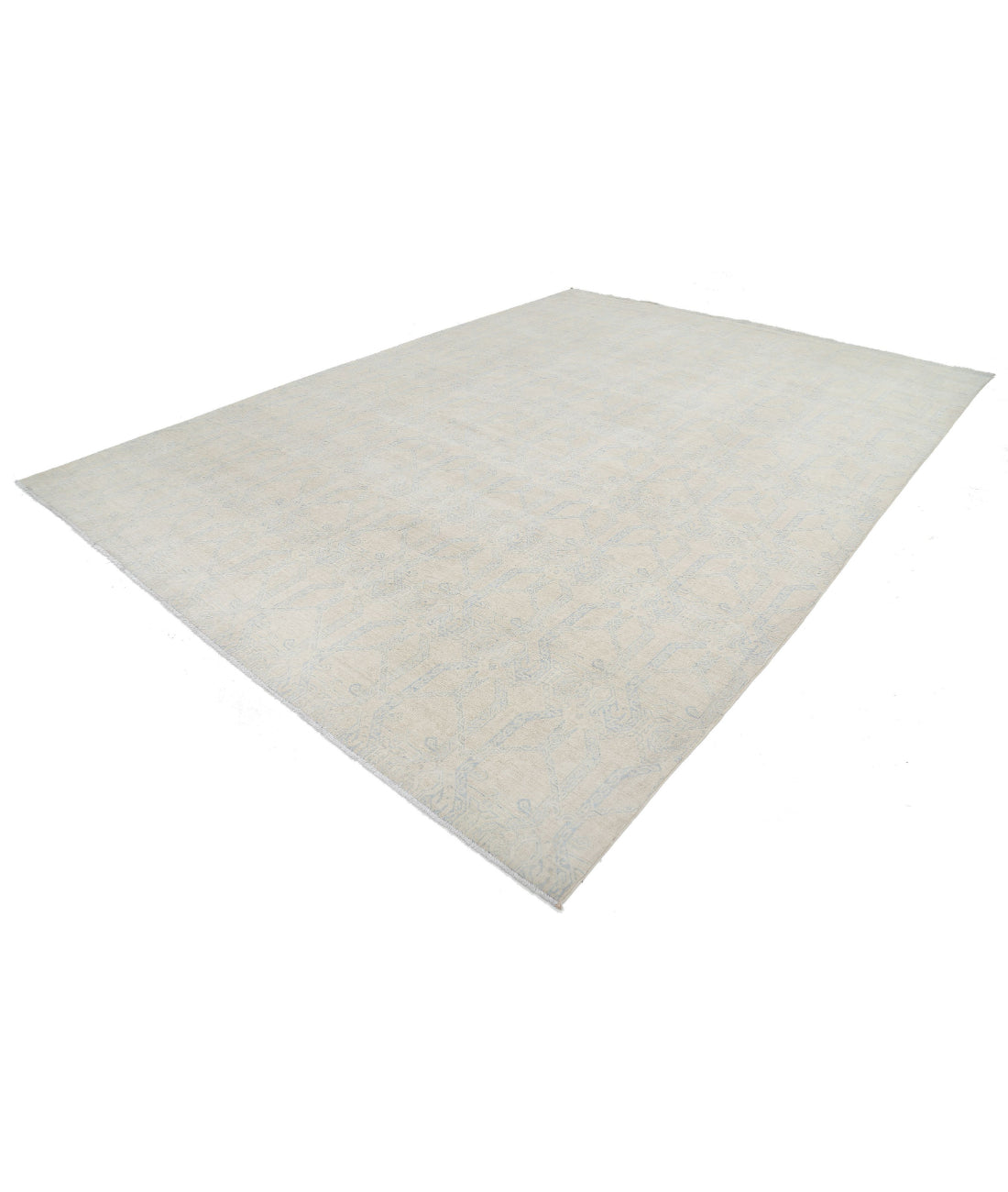 Hand Knotted Fine Artemix Wool Rug - 10'0'' x 13'9'' 10'0'' x 13'9'' (300 X 413) / Beige / Blue