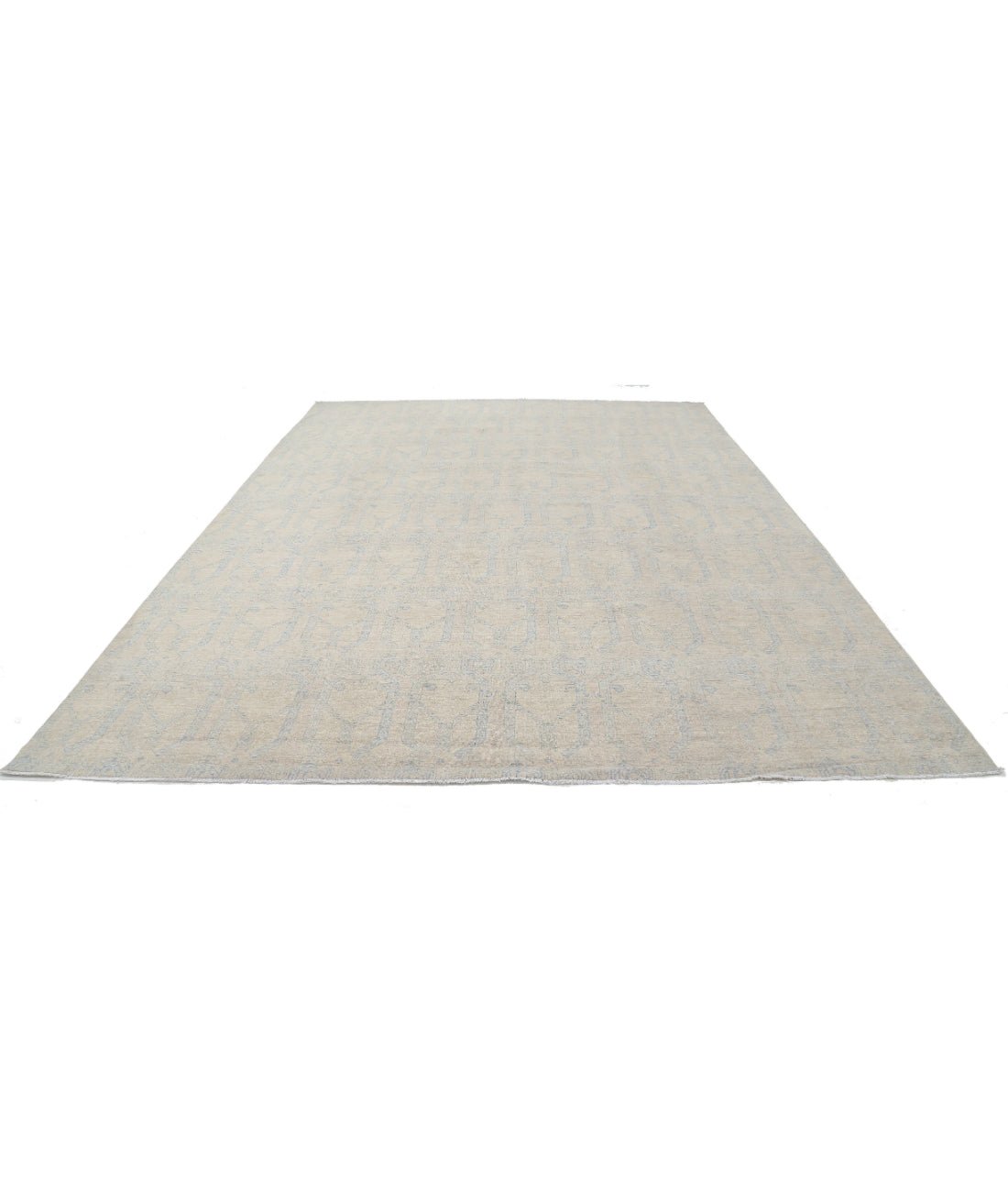 Hand Knotted Fine Artemix Wool Rug - 10'0'' x 13'9'' 10'0'' x 13'9'' (300 X 413) / Beige / Blue