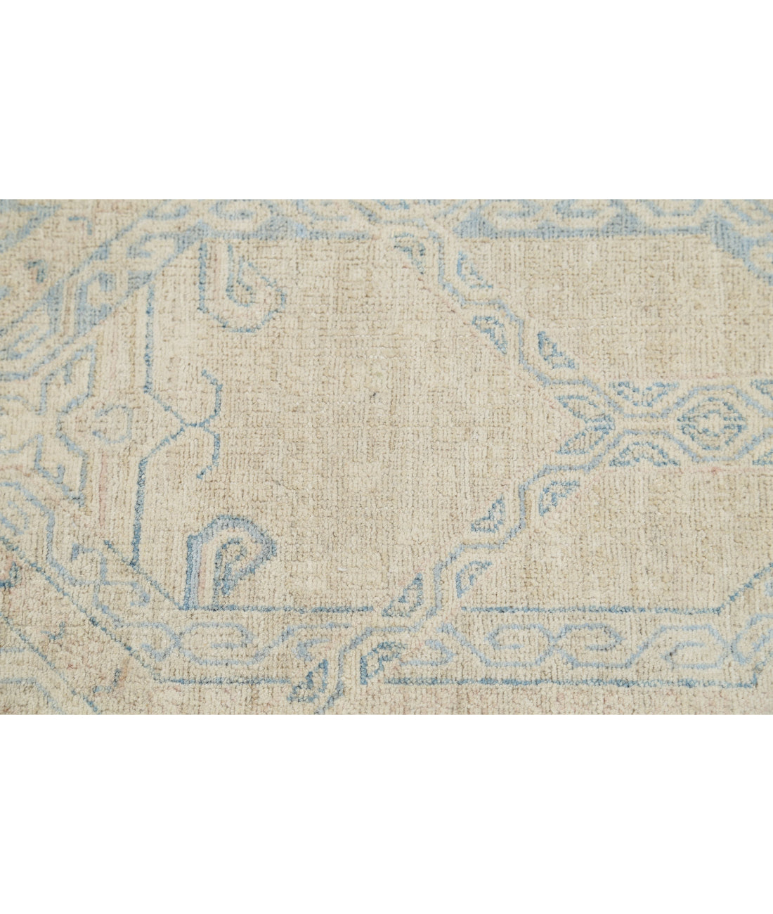 Hand Knotted Fine Artemix Wool Rug - 10'0'' x 13'9'' 10'0'' x 13'9'' (300 X 413) / Beige / Blue