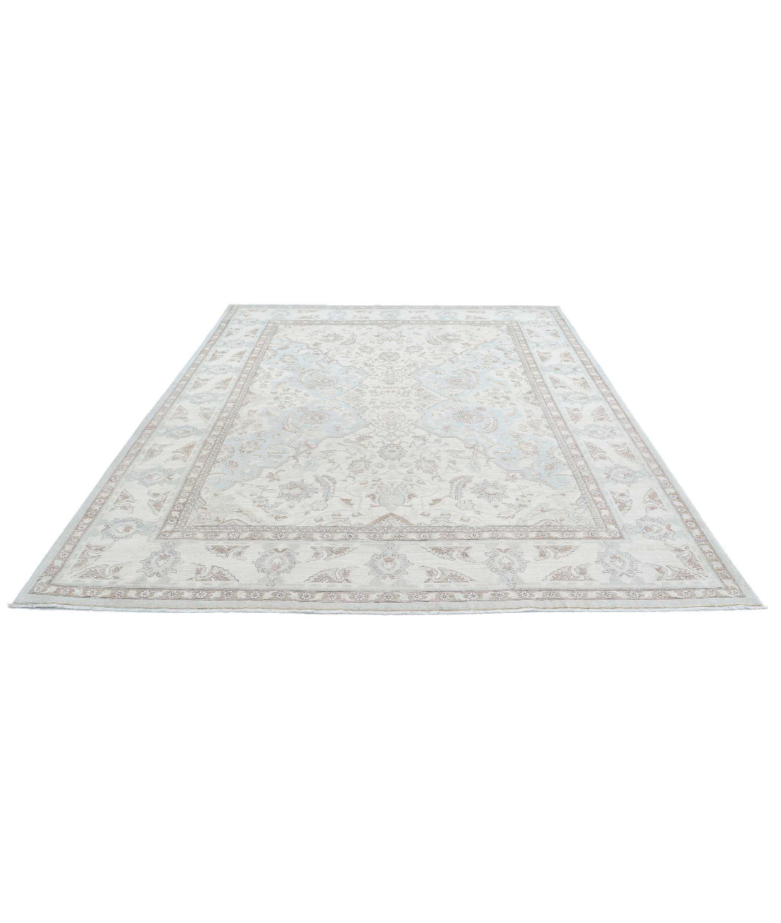 Hand Knotted Fine Ariana Polonaise Wool Rug - 7'11'' x 10'2'' 7'11'' x 10'2'' (238 X 305) / Ivory / Taupe