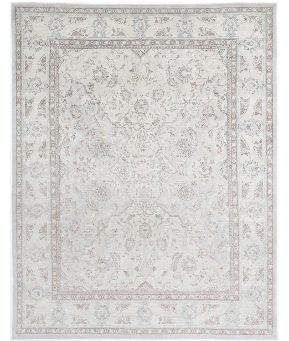 Hand Knotted Fine Ariana Polonaise Wool Rug - 7&#39;11&#39;&#39; x 10&#39;2&#39;&#39; 7&#39;11&#39;&#39; x 10&#39;2&#39;&#39; (238 X 305) / Ivory / Taupe