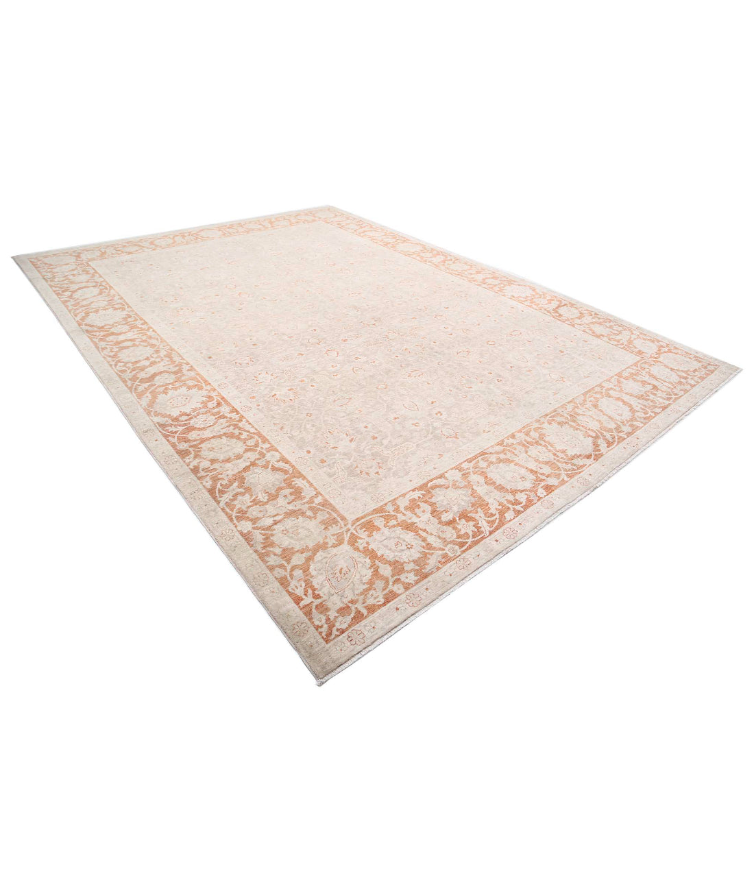 Hand Knotted Ariana Haji Jalili Wool Rug - 9'10'' x 13'5'' 9'10'' x 13'5'' (295 X 403) / Beige / Rust