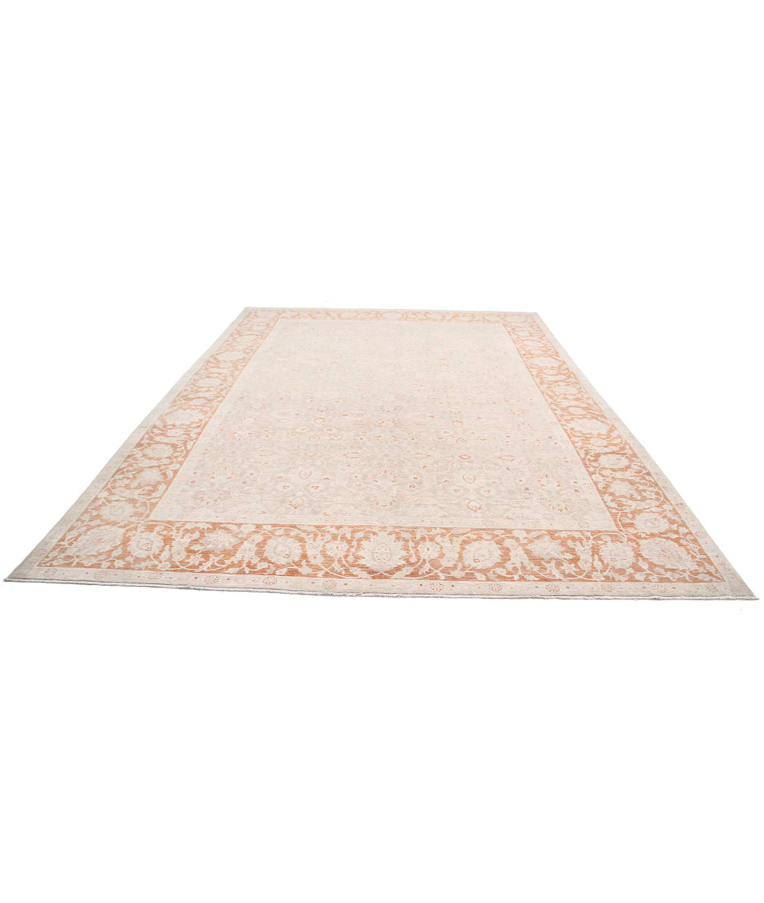 Hand Knotted Ariana Haji Jalili Wool Rug - 9'10'' x 13'5'' 9'10'' x 13'5'' (295 X 403) / Beige / Rust