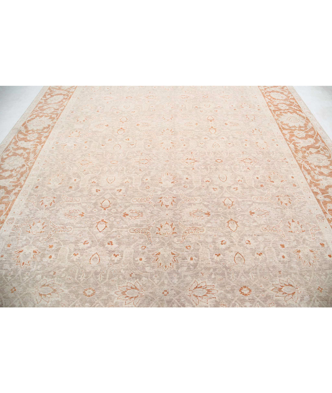 Hand Knotted Ariana Haji Jalili Wool Rug - 9'10'' x 13'5'' 9'10'' x 13'5'' (295 X 403) / Beige / Rust