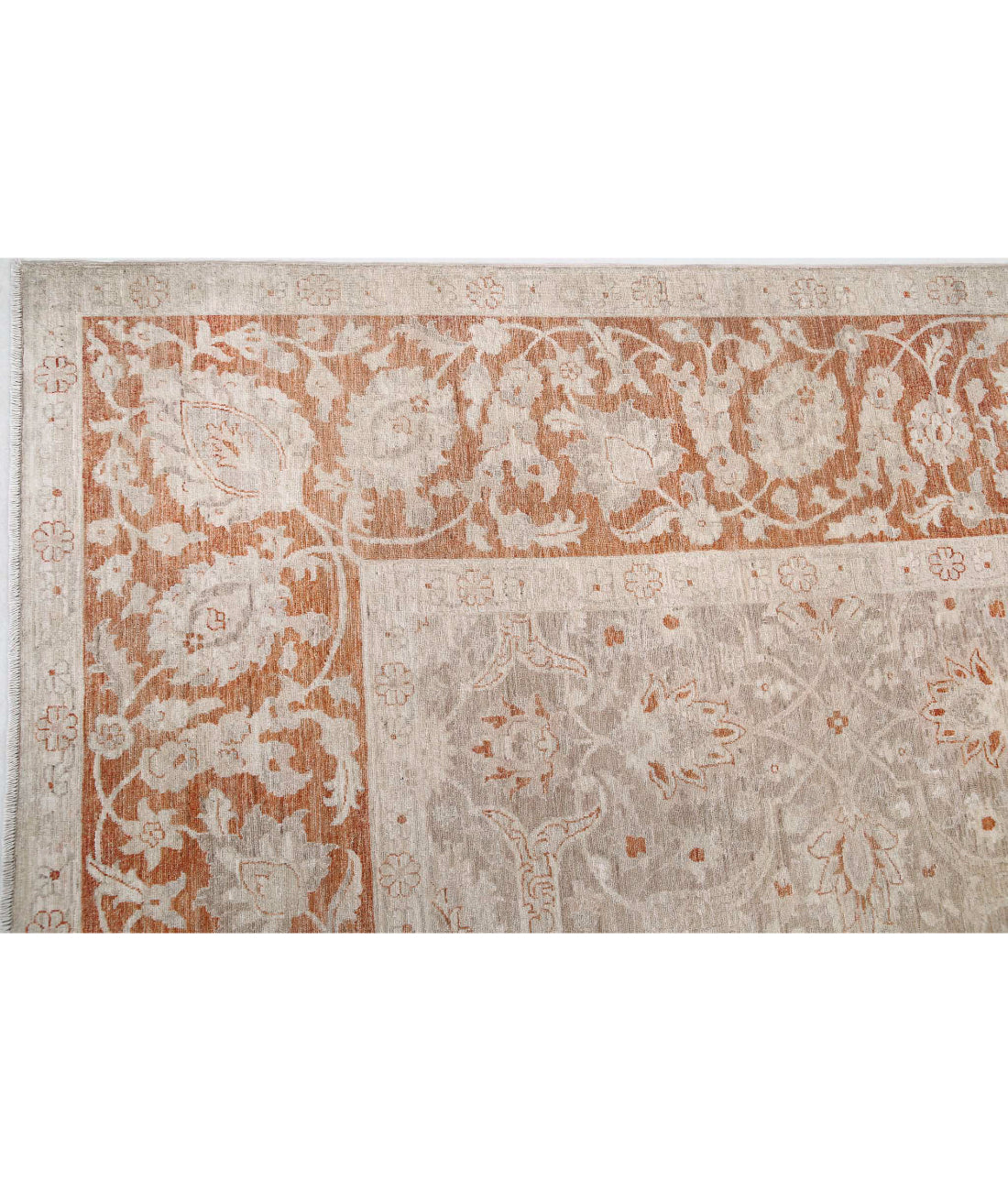 Hand Knotted Ariana Haji Jalili Wool Rug - 9'10'' x 13'5'' 9'10'' x 13'5'' (295 X 403) / Beige / Rust