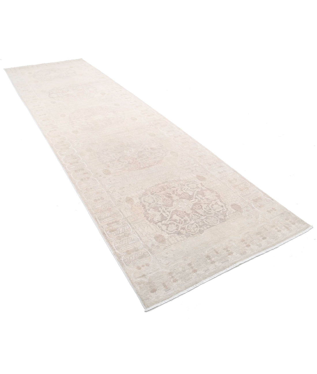 Hand Knotted Ariana Haji Jalili Wool Rug - 4'1'' x 14'3'' 4'1'' x 14'3'' (123 X 428) / Lilac / Taupe