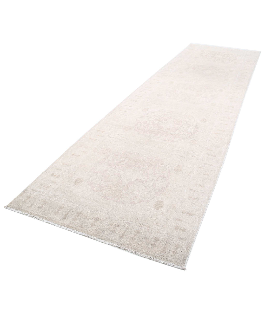 Hand Knotted Ariana Haji Jalili Wool Rug - 4'1'' x 14'3'' 4'1'' x 14'3'' (123 X 428) / Lilac / Taupe