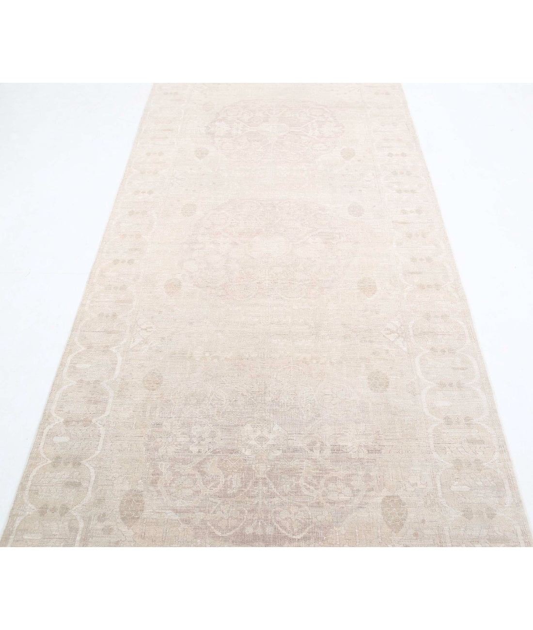 Hand Knotted Ariana Haji Jalili Wool Rug - 4'1'' x 14'3'' 4'1'' x 14'3'' (123 X 428) / Lilac / Taupe
