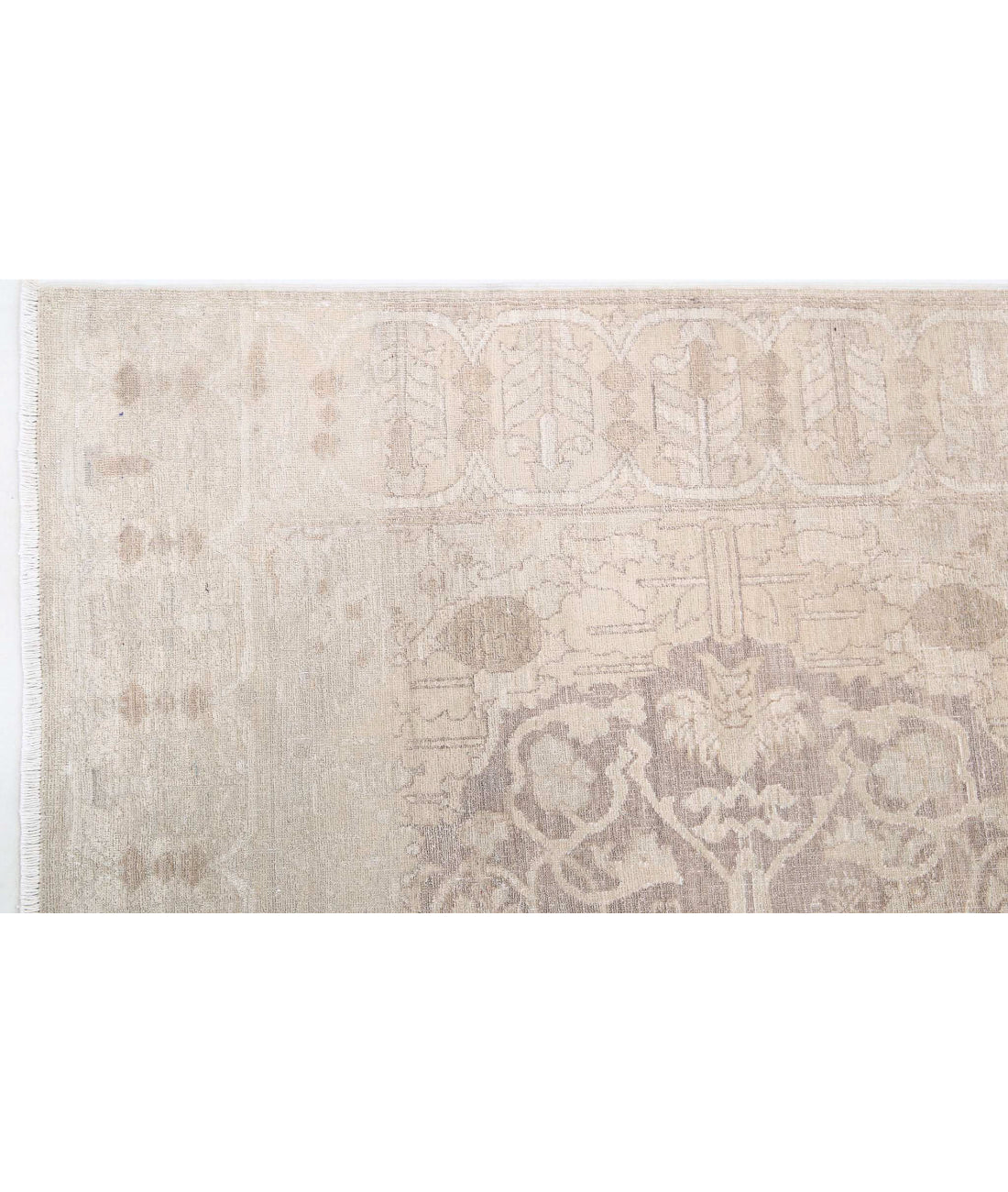 Hand Knotted Ariana Haji Jalili Wool Rug - 4'1'' x 14'3'' 4'1'' x 14'3'' (123 X 428) / Lilac / Taupe