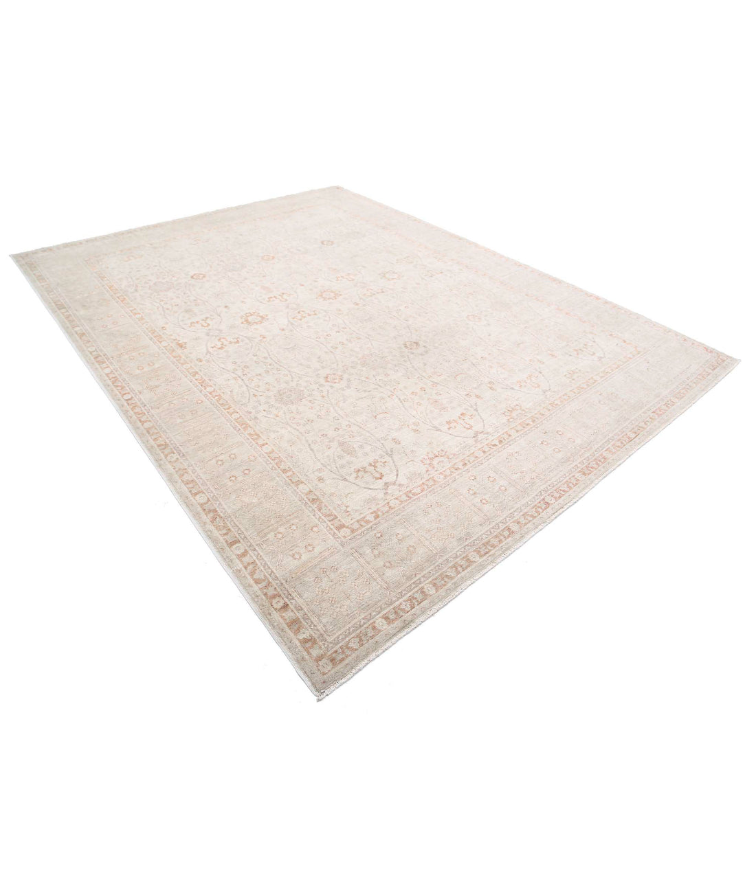 Hand Knotted Ariana Haji Jalili Wool Rug - 8'0'' x 10'7'' 8'0'' x 10'7'' (240 X 318) / Ivory / Taupe
