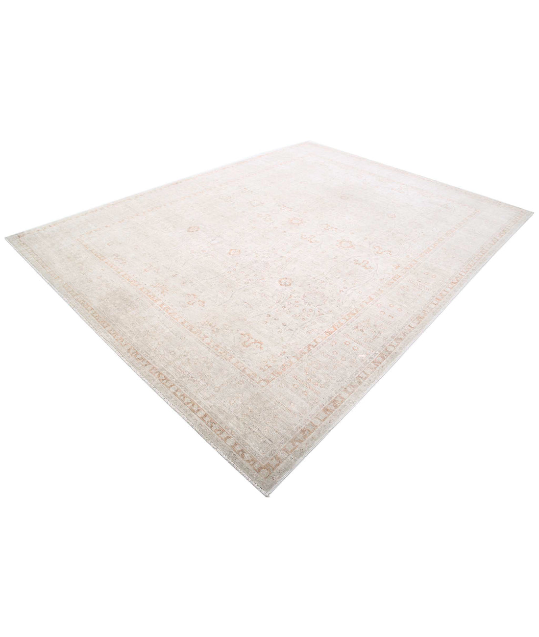 Hand Knotted Ariana Haji Jalili Wool Rug - 8'0'' x 10'7'' 8'0'' x 10'7'' (240 X 318) / Ivory / Taupe