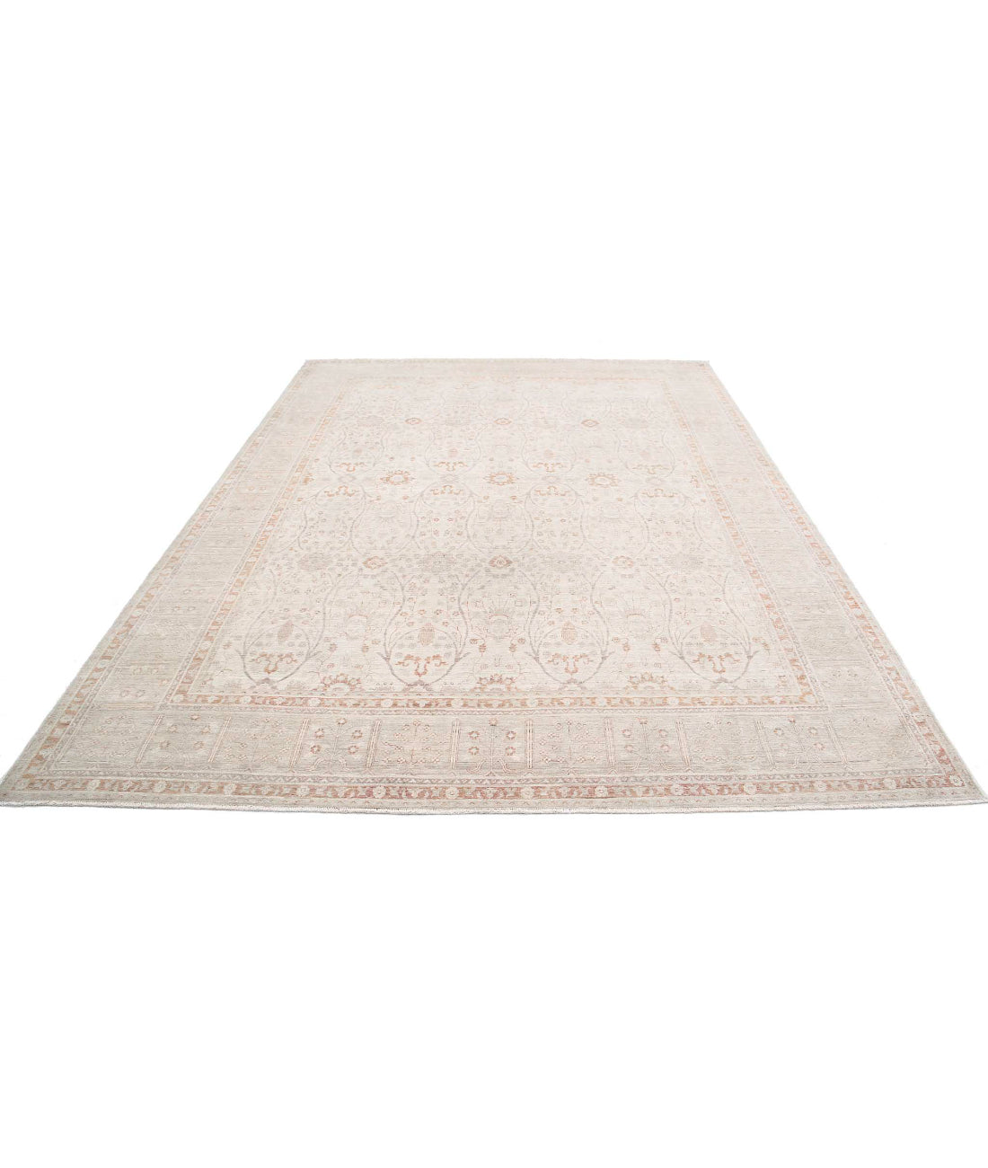 Hand Knotted Ariana Haji Jalili Wool Rug - 8'0'' x 10'7'' 8'0'' x 10'7'' (240 X 318) / Ivory / Taupe