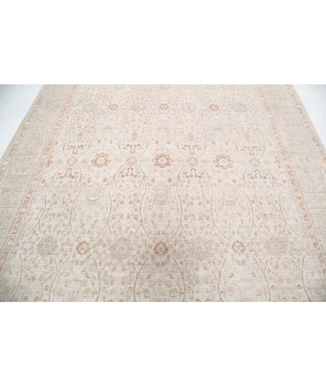 Hand Knotted Ariana Haji Jalili Wool Rug - 8'0'' x 10'7'' 8'0'' x 10'7'' (240 X 318) / Ivory / Taupe