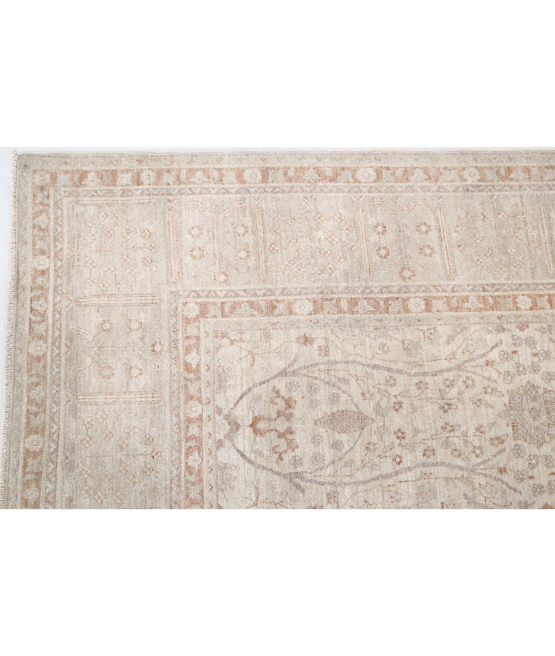 Hand Knotted Ariana Haji Jalili Wool Rug - 8'0'' x 10'7'' 8'0'' x 10'7'' (240 X 318) / Ivory / Taupe