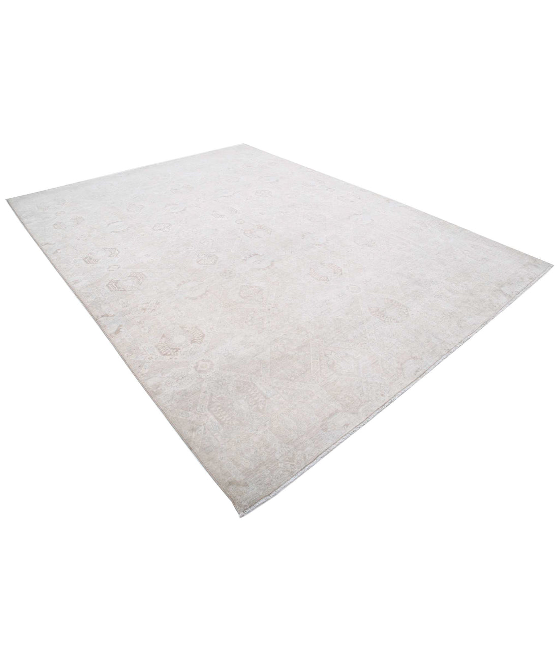 Hand Knotted Fine Artemix Wool Rug - 8'7'' x 11'4'' 8'7'' x 11'4'' (258 X 340) / Taupe / Ivory
