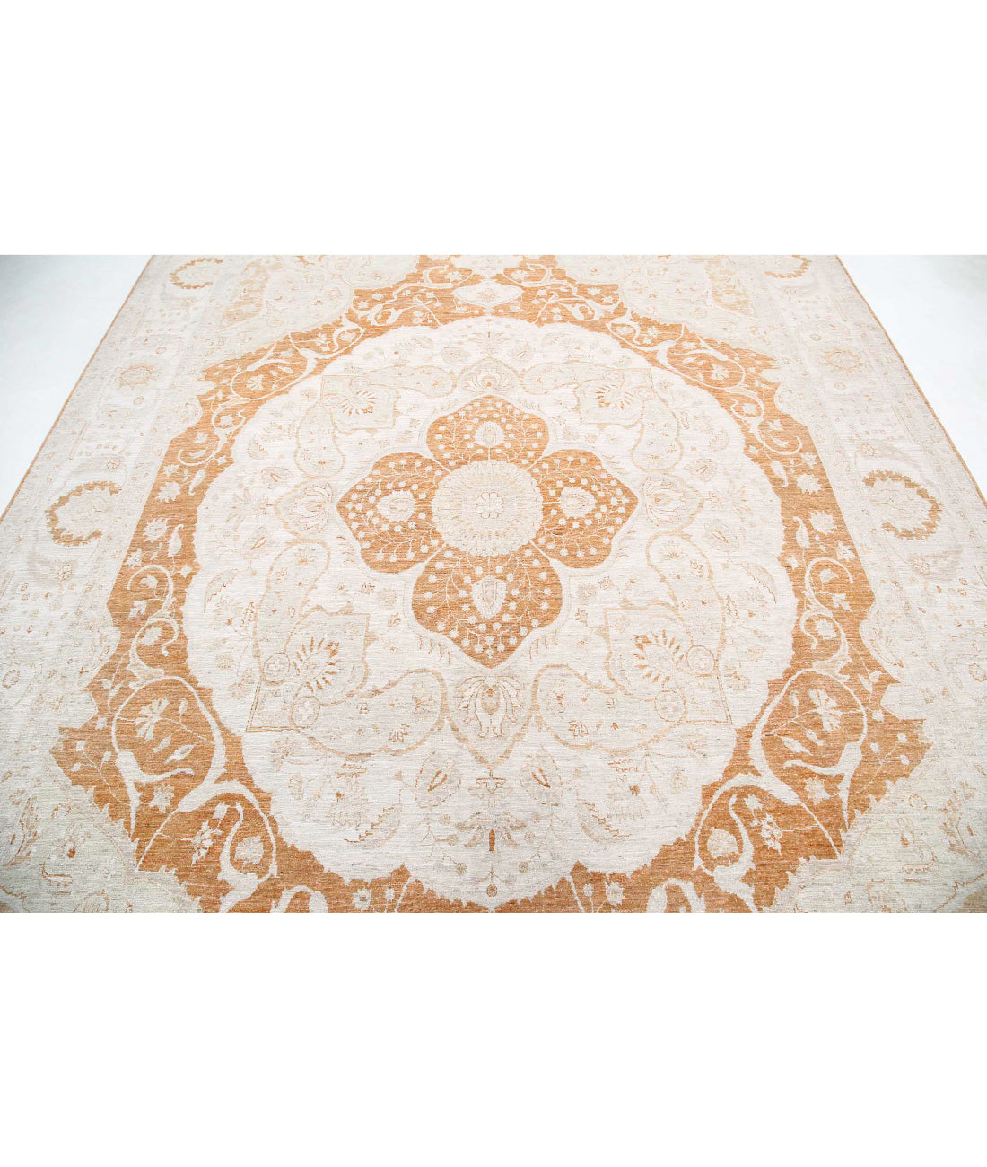Hand Knotted Ariana Haji Jalili Wool Rug - 8'8'' x 12'9'' 8'8'' x 12'9'' (260 X 383) / Rust / Ivory