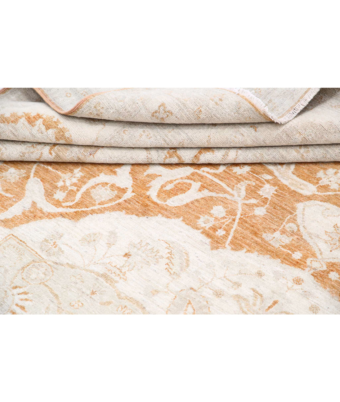 Hand Knotted Ariana Haji Jalili Wool Rug - 8'8'' x 12'9'' 8'8'' x 12'9'' (260 X 383) / Rust / Ivory