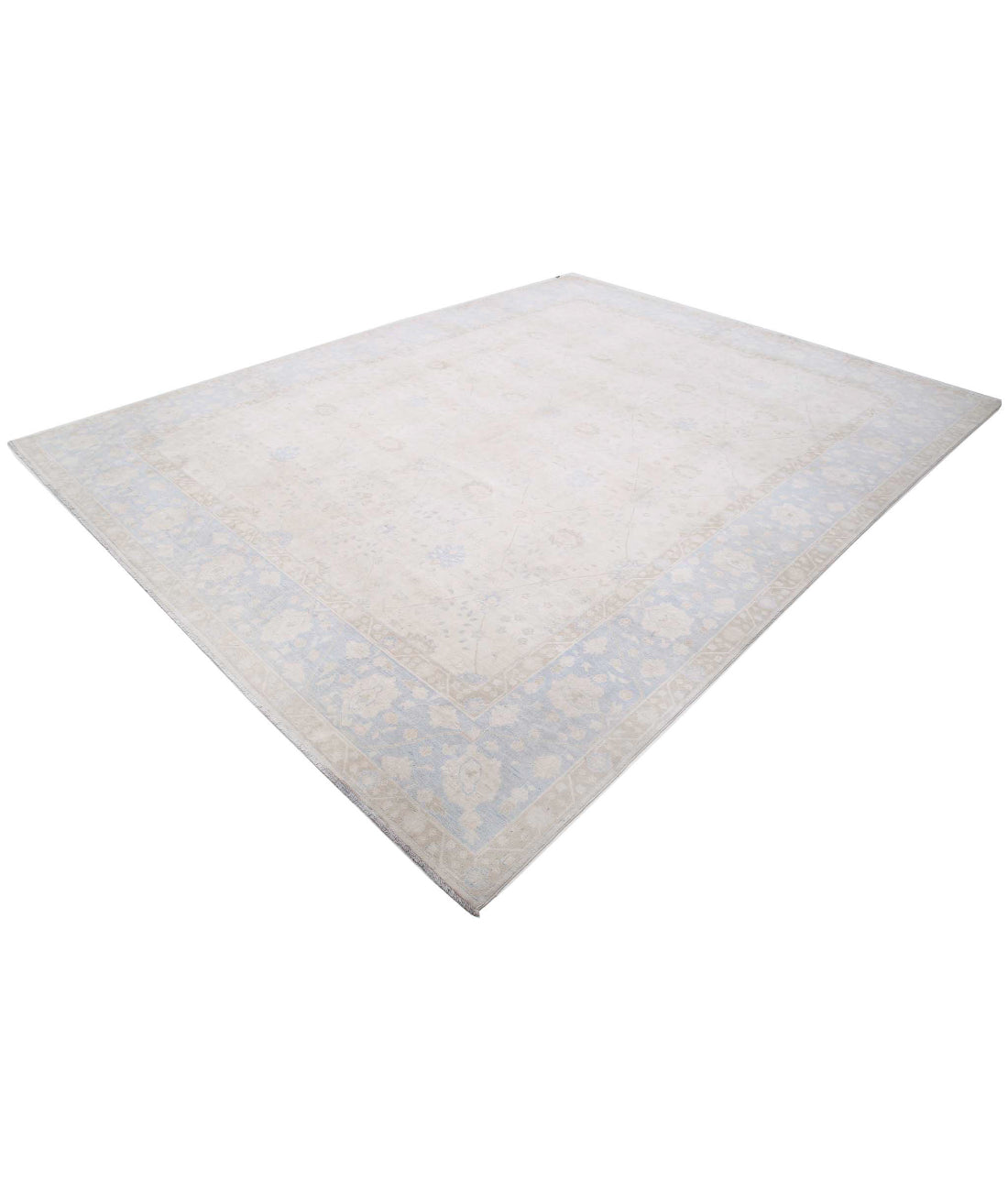 Hand Knotted Fine Ariana Ariana Wool Rug - 9'1'' x 11'11'' 9'1'' x 11'11'' (273 X 358) / Ivory / Blue